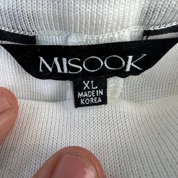 Misook White Nylon Pull-on Pants Size XL Minimalist Contemporary - Picture 4 of 7